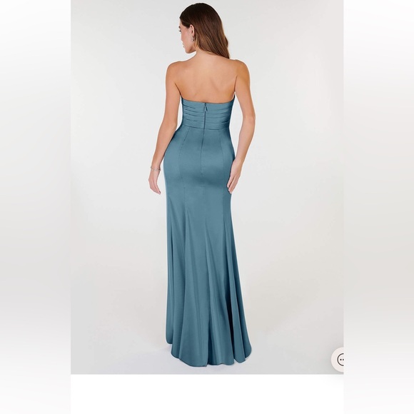 AZAZIE YOLA STRETCH SATIN DRESS: Bermuda size 4 - Picture 4 of 7